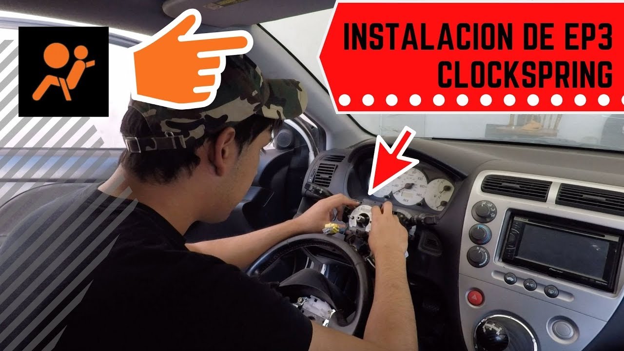 01-05 Honda Civic instalación cinta de airbag (srs) (clock spring)