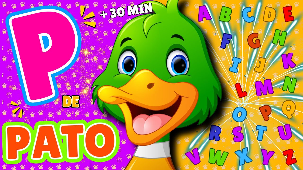 Aprender as letras do ALFABETO com animais e frutas: Desenho educativo infantil em portugu&ecirc;s - ABC