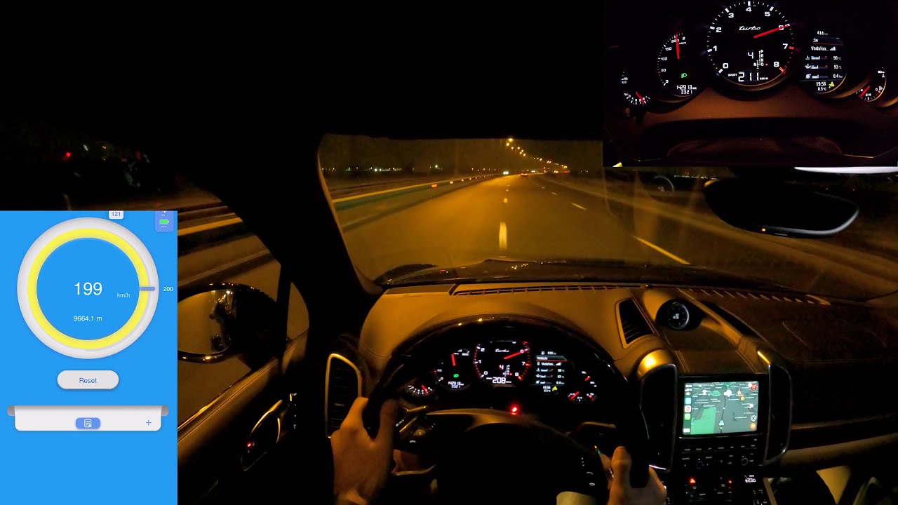 Porsche Cayenne Turbo acceleration 0-290km/h w dragy