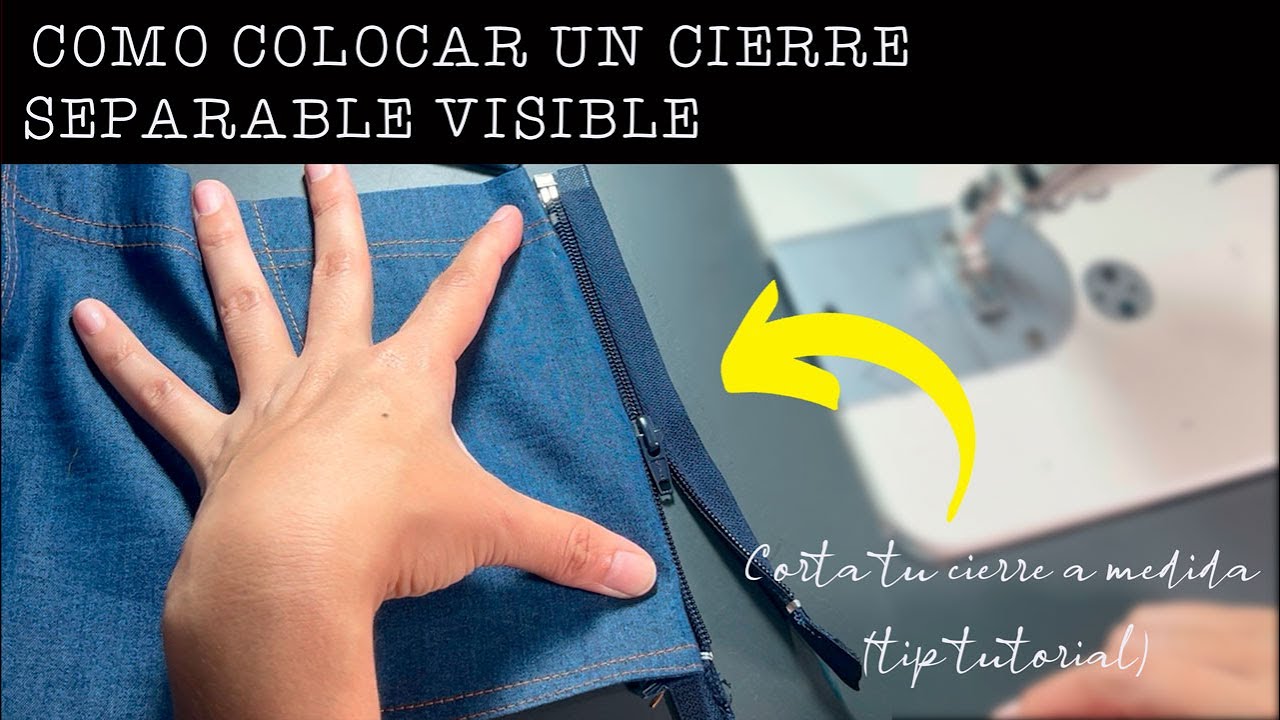 APRENDE A COLOCAR UN CIERRE SEPARABLE VISIBLE EN UN DENIM CROP TOP / TIP: CORTA EL CIERRE A MEDIDA