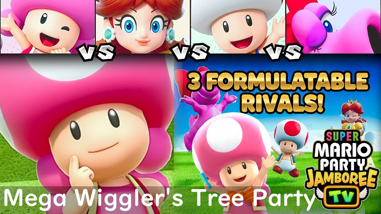 Super Mario Party Jamboree TV Toadette vs Daisy vs Toad vs Birdo in Mega Wiggler's Tree Party