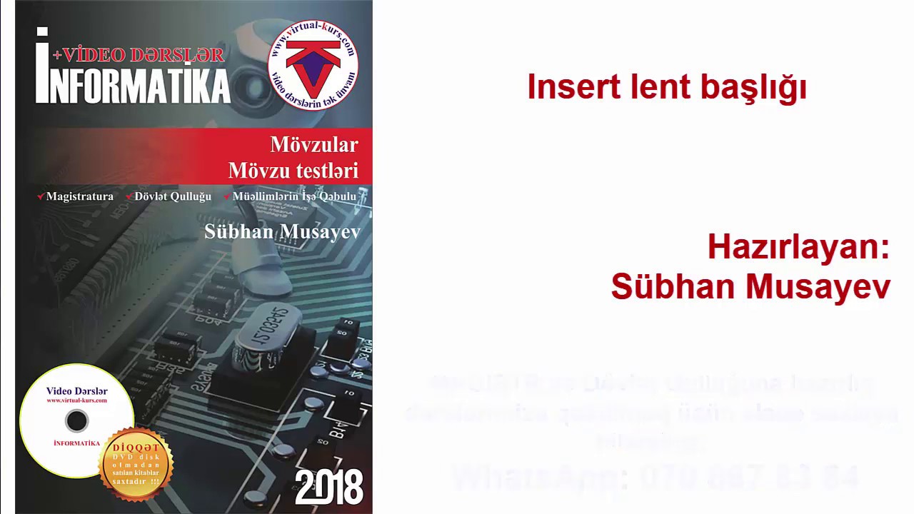 MS Word 2010 - Insert lent tabı (başlığı)