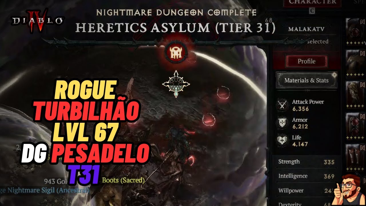 S1 - Rogue turbilh&atilde;o - LVL 67 NM DUNGEON TIER 31 - 6 MIN