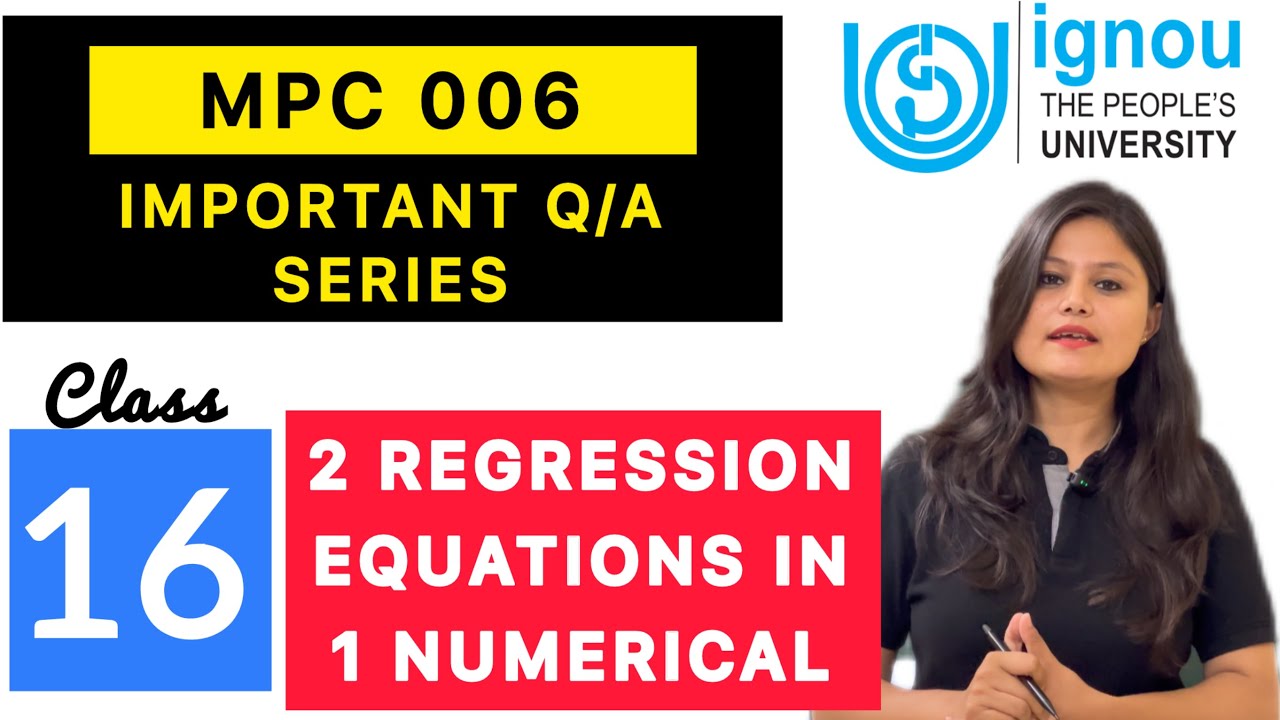 2 regression equations in 1 numerical | #mpc006 #regressionequation