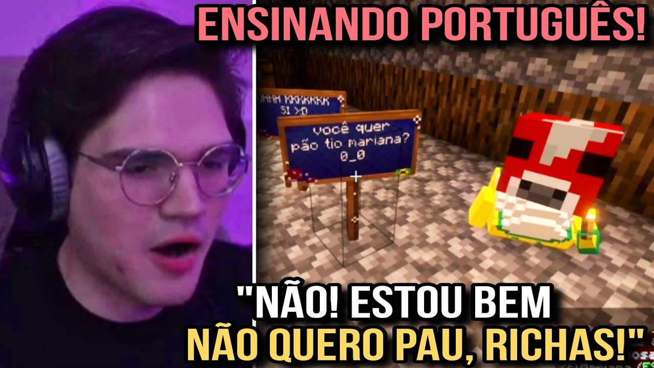 RICHAS ENSINANDO PORTUGUÊS PRO MARIANA | QSMP