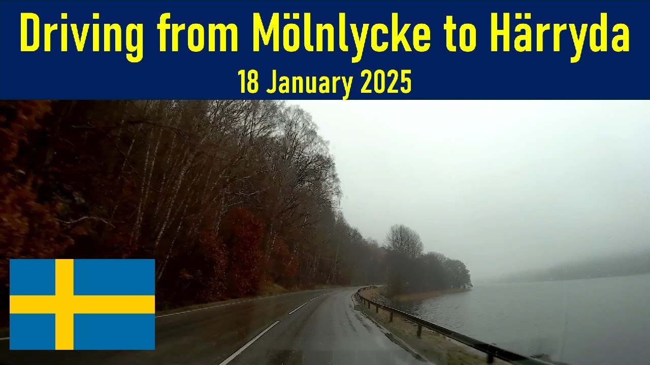 Driving from Mölnlycke to Härryda, Sweden (18 January 2025)