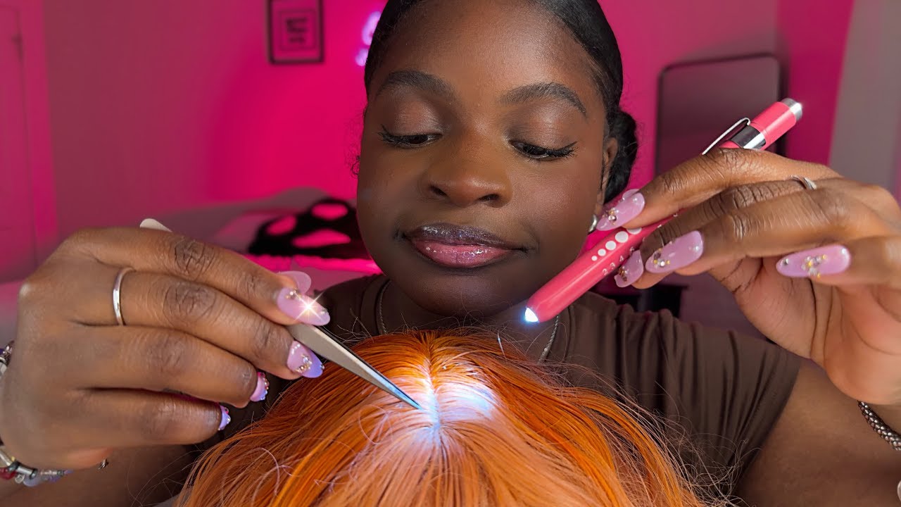 ASMR Detailed Scalp Check 🔎 (plucking, massaging, brushing)