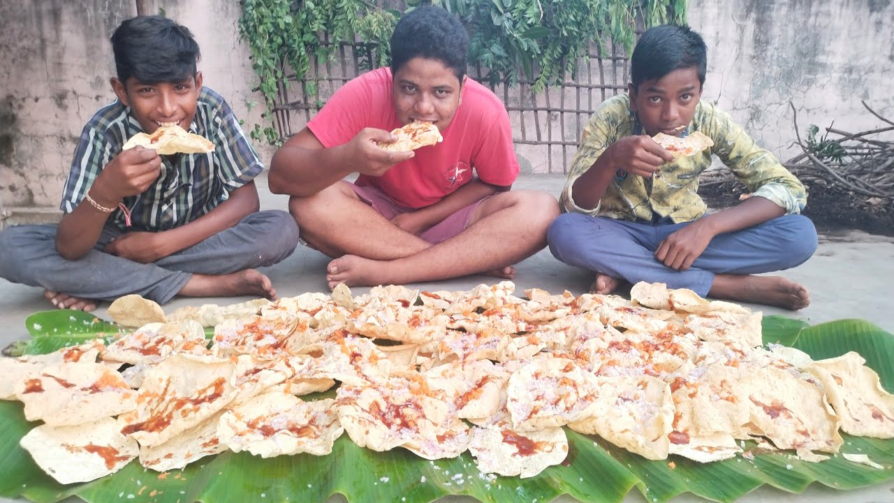 100 PAPAD EATING CHALLENGE | Masala Papad Eating | Appadalu Recipe | Asmr Papad |