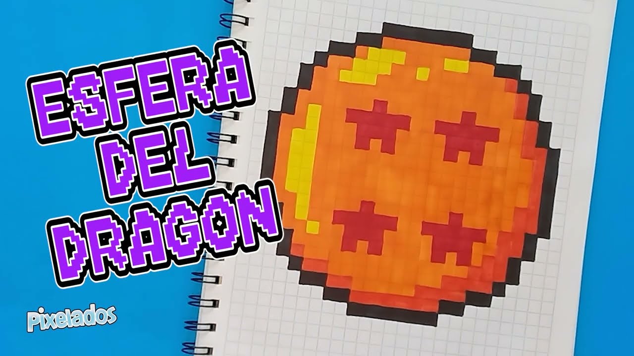 COMO DIBUJAR LA ESFERA DEL DRAGON DE 4 ESTRELLAS - DRAGON BALL PIXEL ART - PIXELADOS