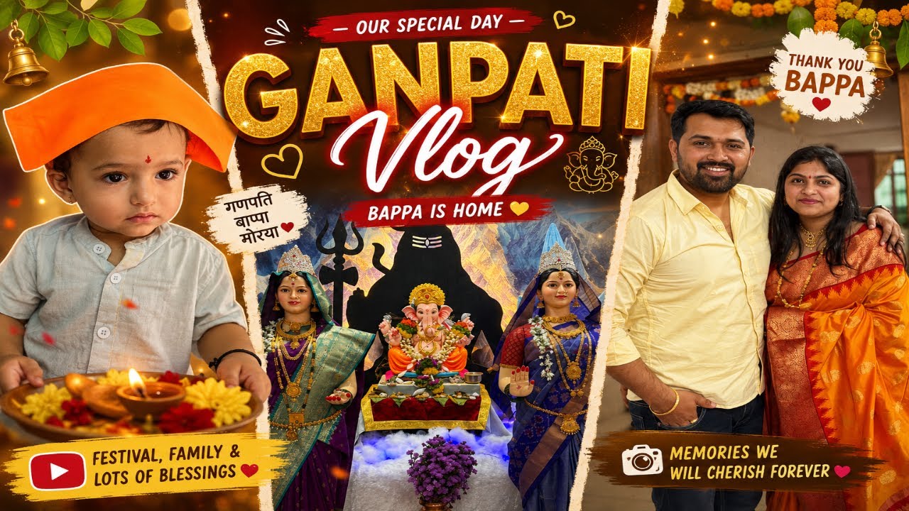 Cake Smash Fail 😅 | Yuvaan’s First Birthday Photoshoot + Ganpati & Gauri Visarjan | Ganpati Vlog 6 ✨