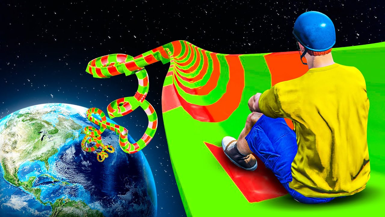 Jeffy Slides Down GIANT WATERSLIDE From SPACE In GTA 5!