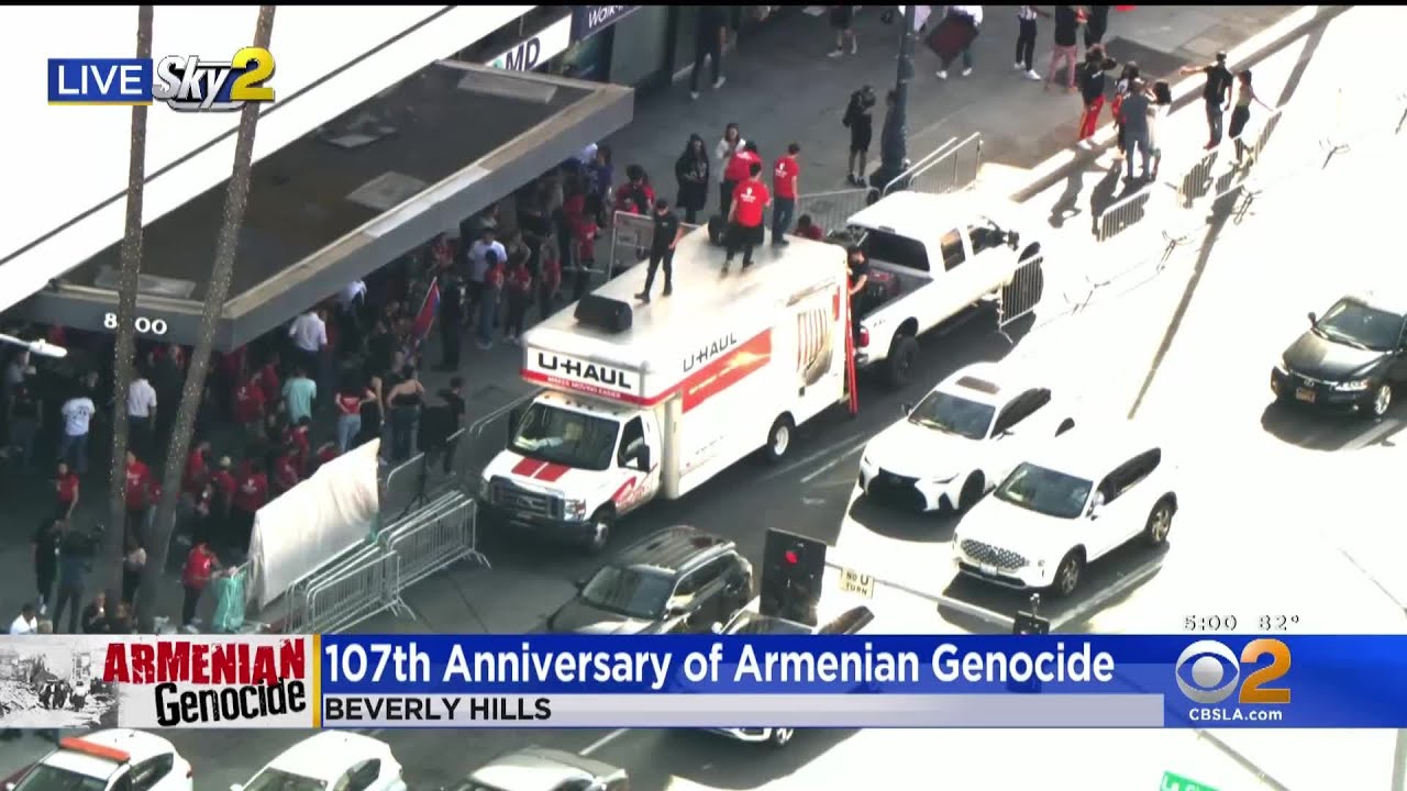 Hundreds rally in front of Turkish Embassy on Armenian Genocide Remembrance Day