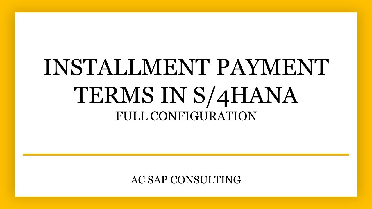 Рассрочка платежа SAP FI | Абхирам Адитья
