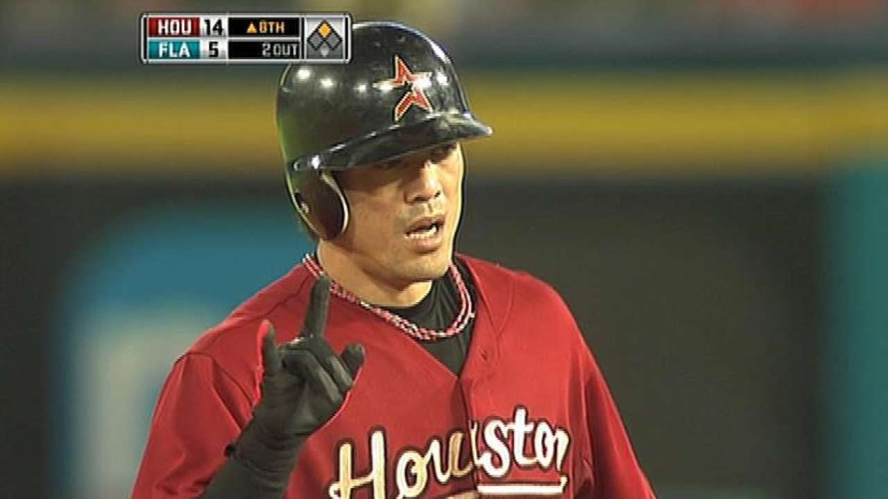 Matsui collects pro hit No. 1,999