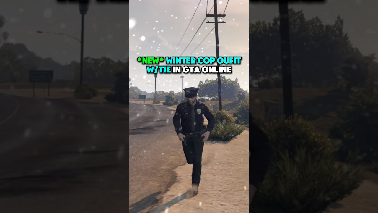How to get the NEW Winter Cop Outfit w/tie in GTA Online! #gta5online #gtaonline #gtav #gta5 #gta