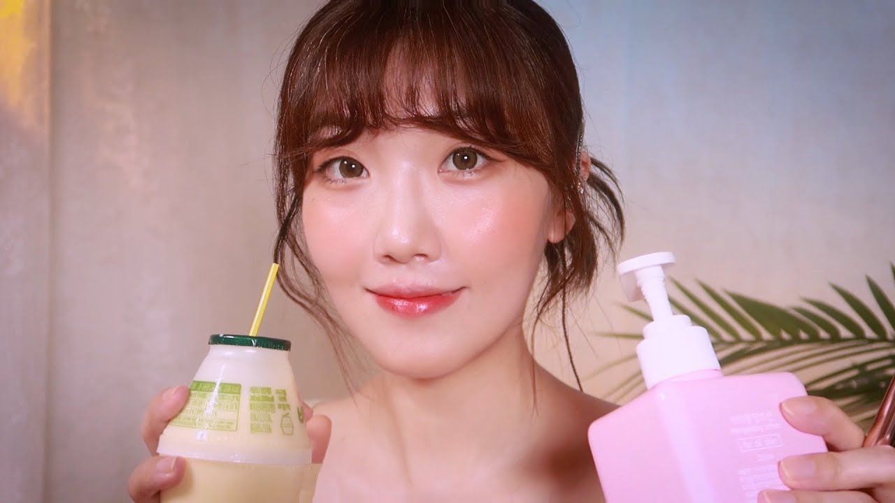 ASMR 물놀이 후 막둥이 재워주기 ear cleaning & skin care