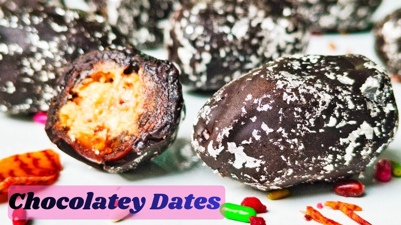 Chocolatey Dates Stuffed with Dry Fruits | Healthy Homemade Sweet