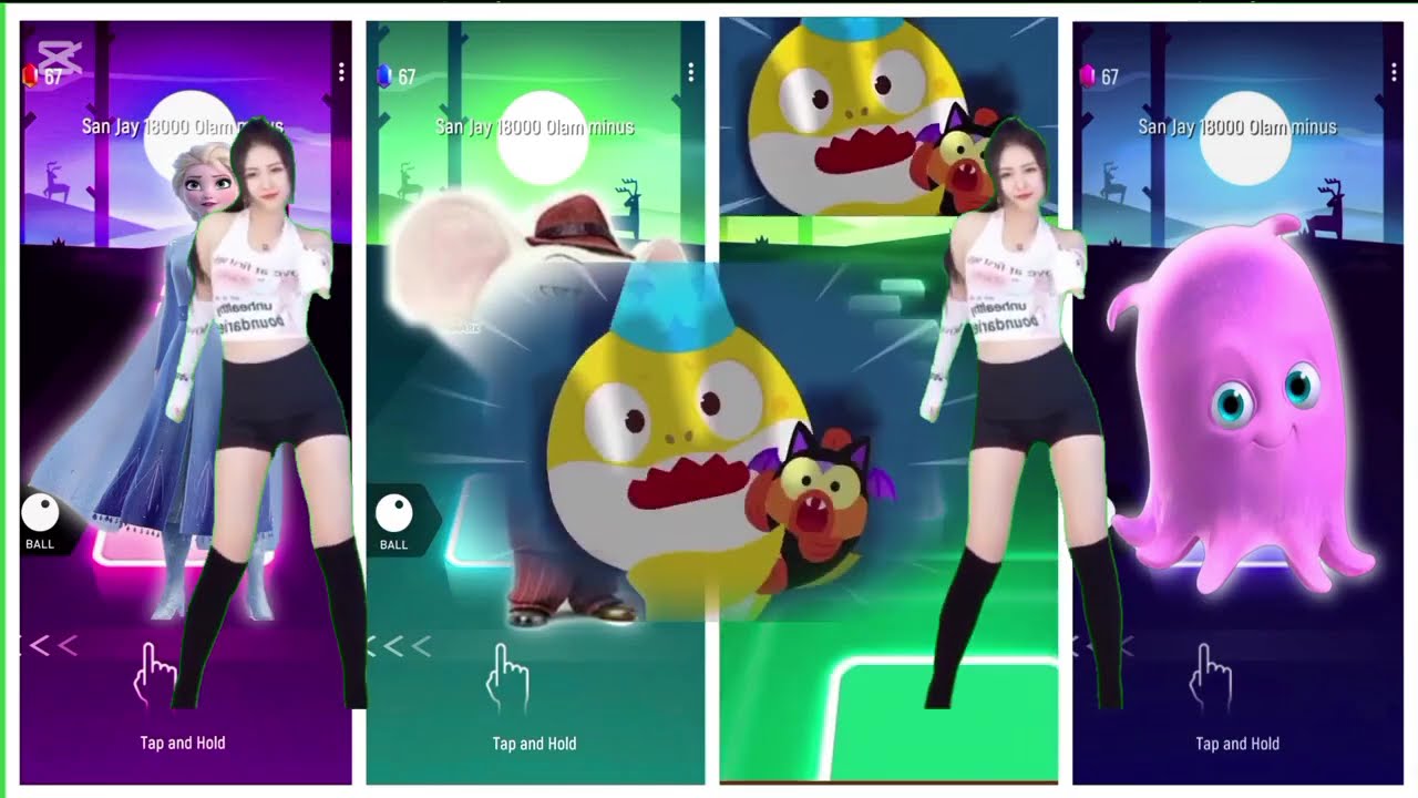 🚀 Who Dances Best? 🐭👸🦑 | Disney Tiles Hop Showdown!