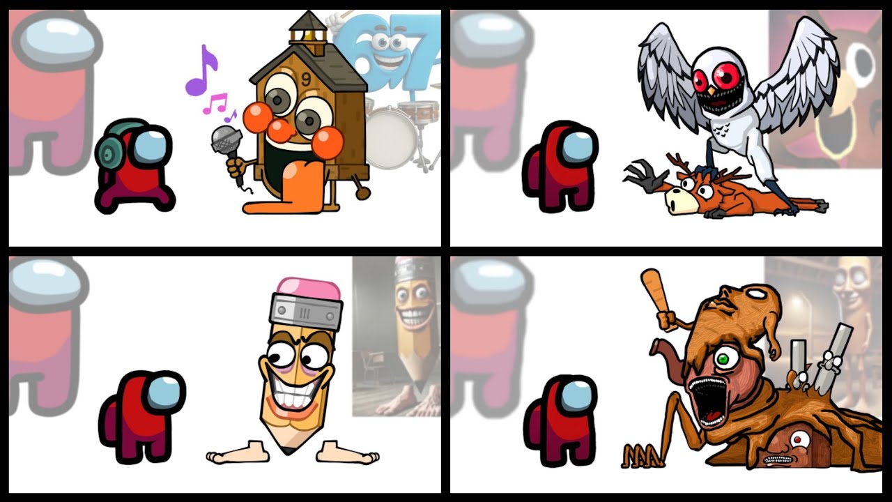 Mini Crewmate Kills Italian Brainrot Characters - Part 1-4 | Among Us
