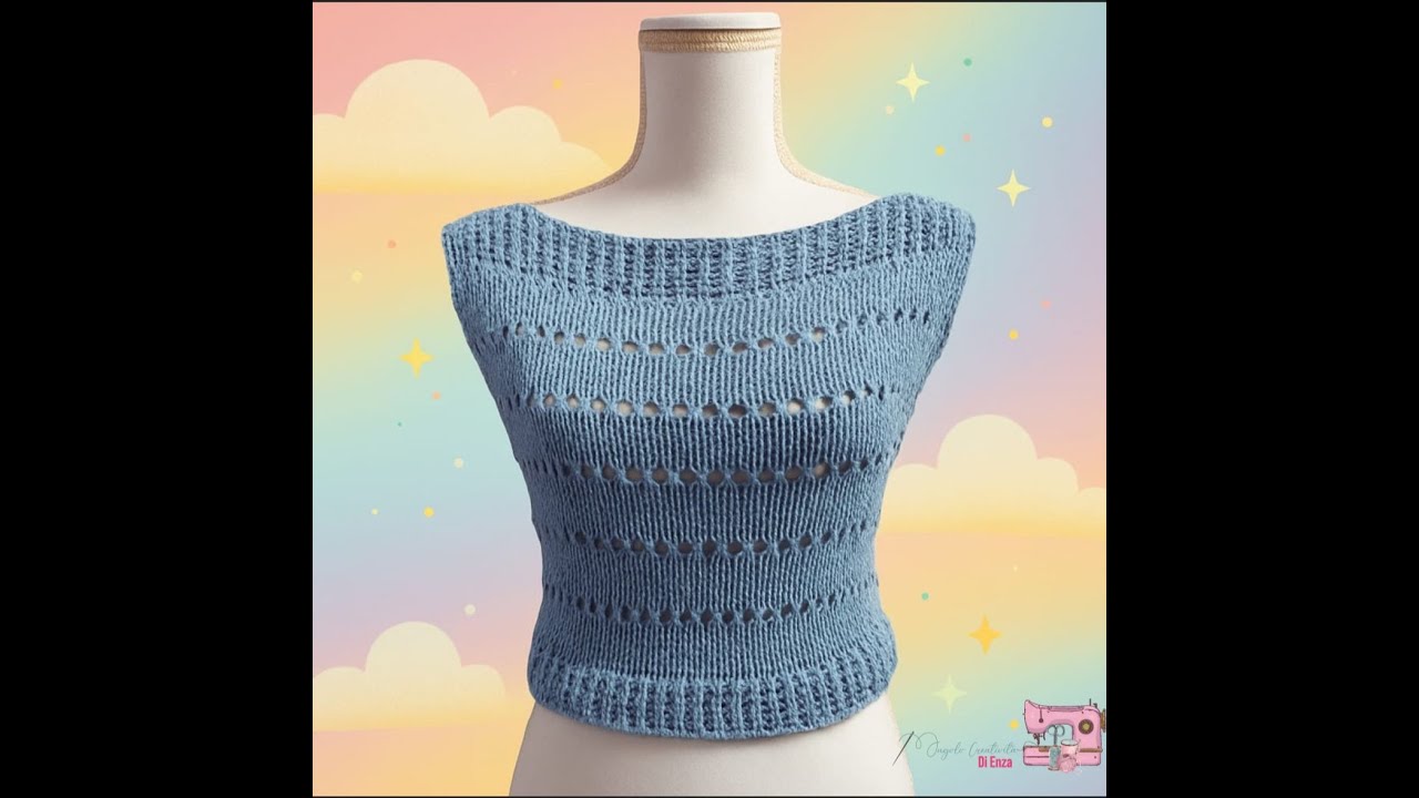 Maglia Estiva ai Ferri🧶Facile Fresca e Veloce 😉Senza Diminuzioni e Senza Aumenti