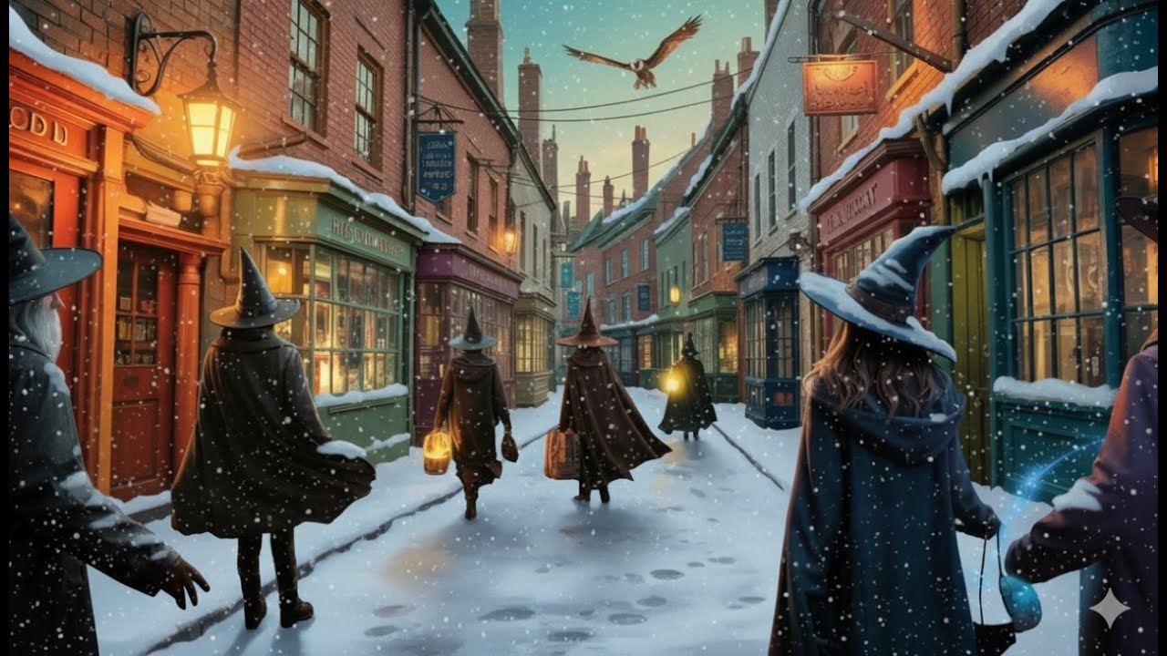 A Snowy Day in Diagon Alley | A Cozy and Magical Harry Potter Sleep Story To Fall Asleep To