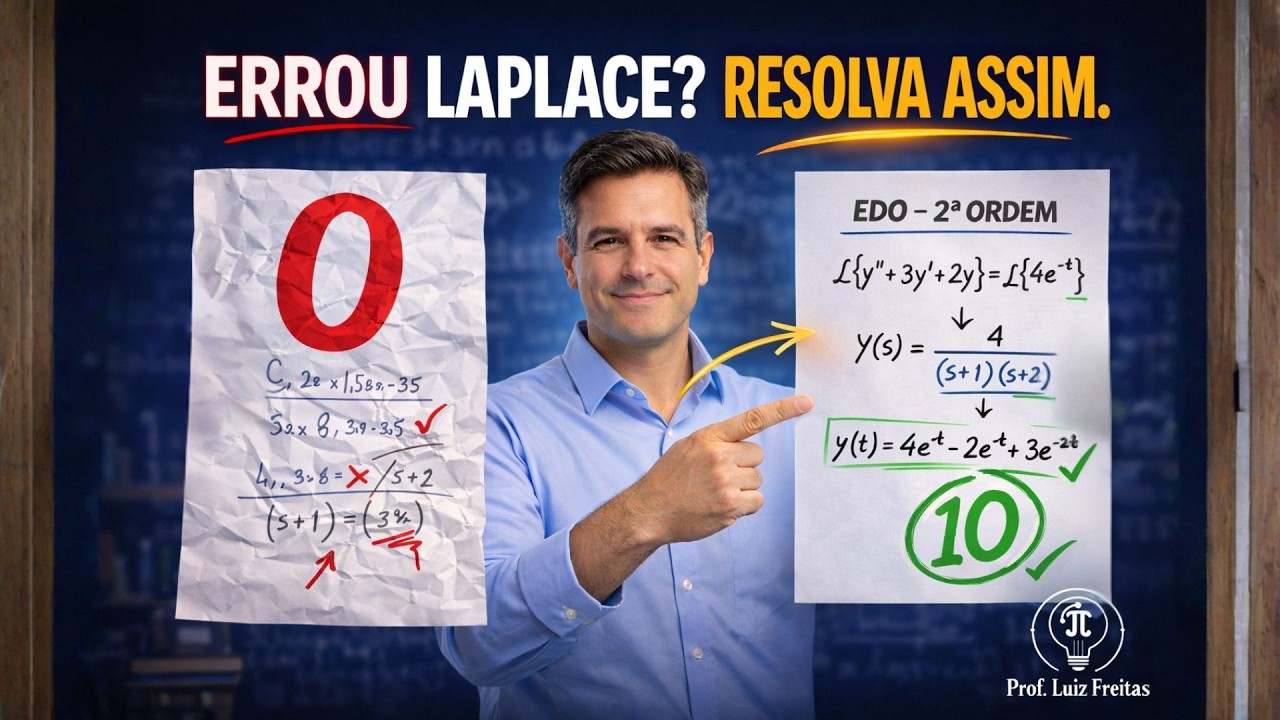 EDO de 2ª Ordem: Laplace passo a passo (resolução completa)