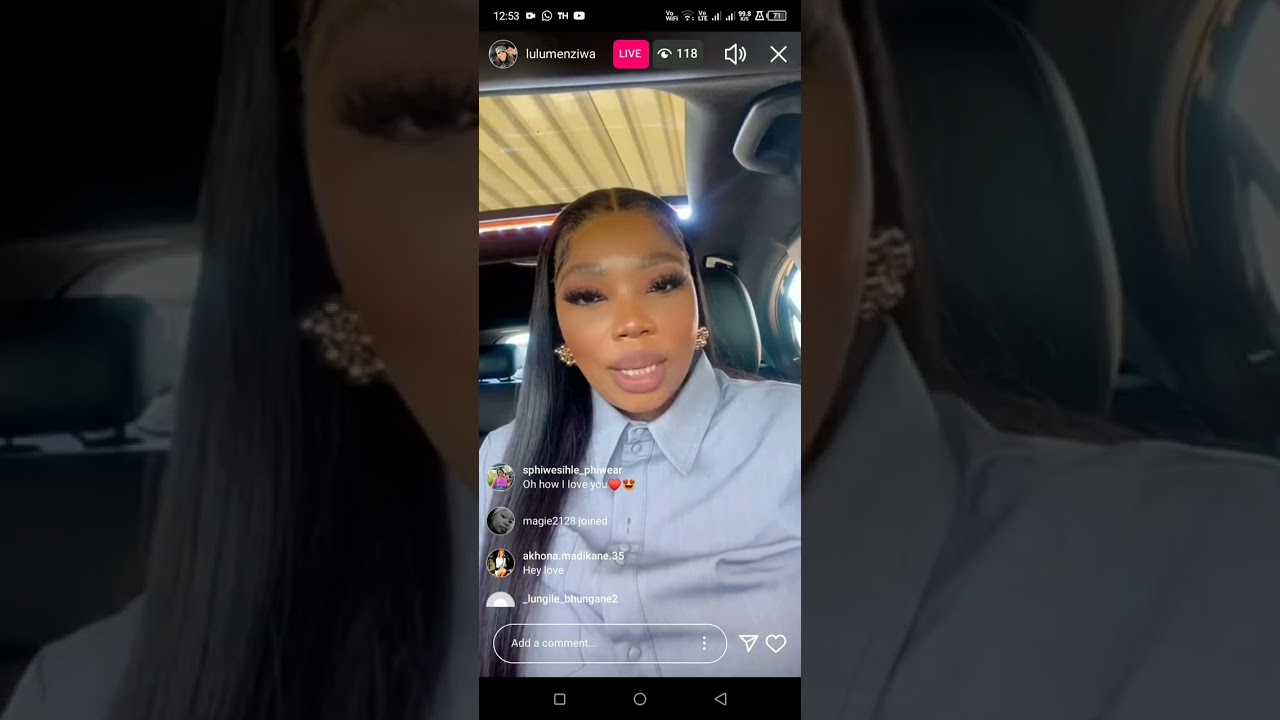Lulu menziwa live insta (mon , 18 Aug 25 )