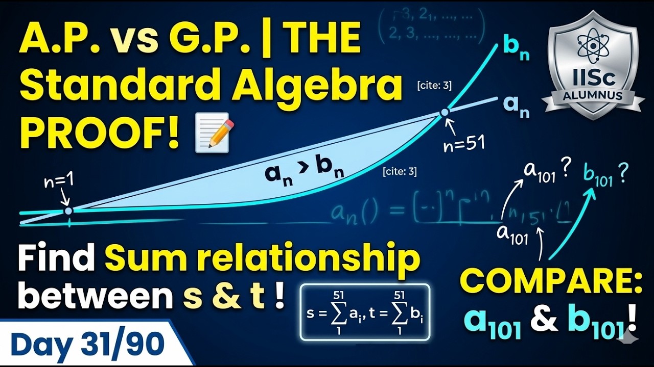 Solving a101 vs. b101 : Standard A.P. & G.P. Proof! 📝 | Day 31/90 JEE Advanced | IISc Alumnus