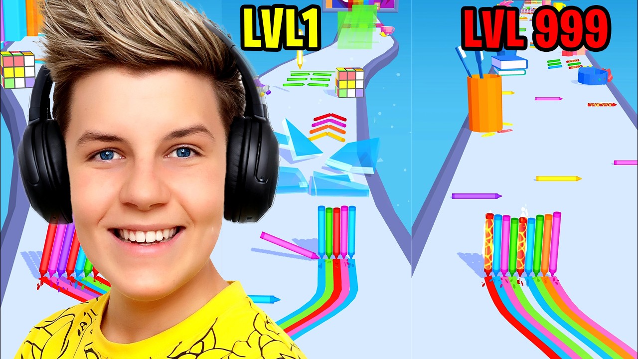 Можем ли мы сыграть в PENCIL RUSH 3D: нуб против профи против хакера!? (все уровни!) Prezley