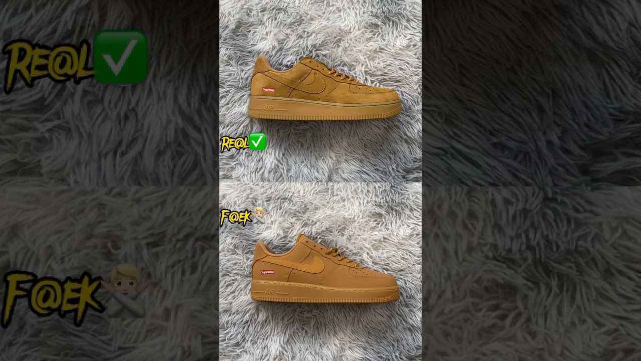 Real Vs Fake Wheat Supreme Air Force 1 #sneakerhead #sneakers #viral