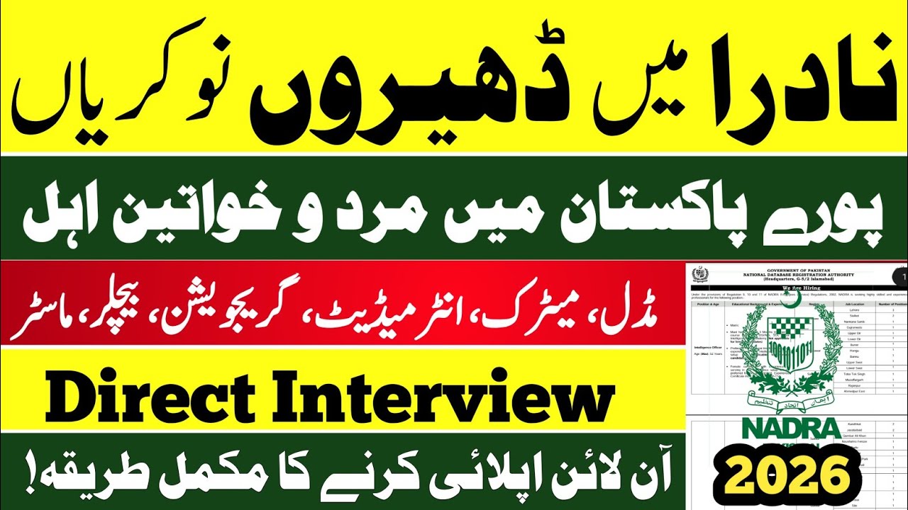 Latest NADRA Govt Jobs 2026 | How to Apply for NADRA Jobs 2026 | Latest Government Jobs 2026