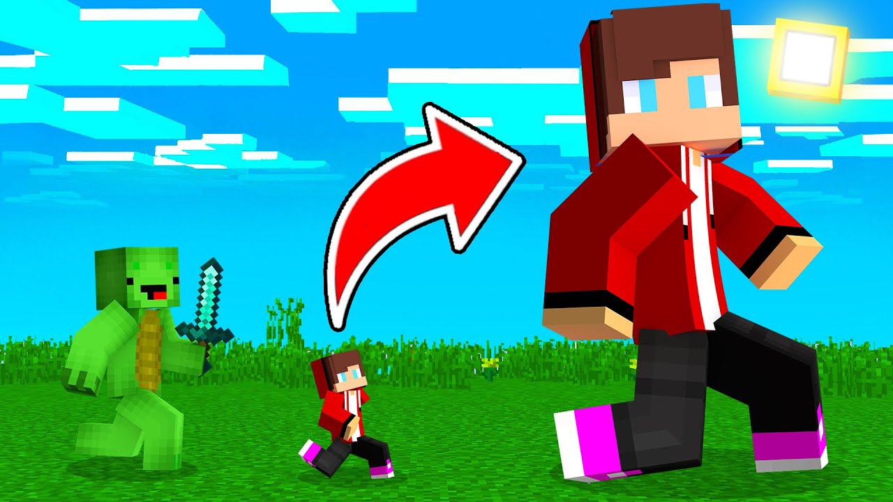 Giant & Tiny Speedrunner JJ VS Hunter Mikey in Minecraft - Maizen