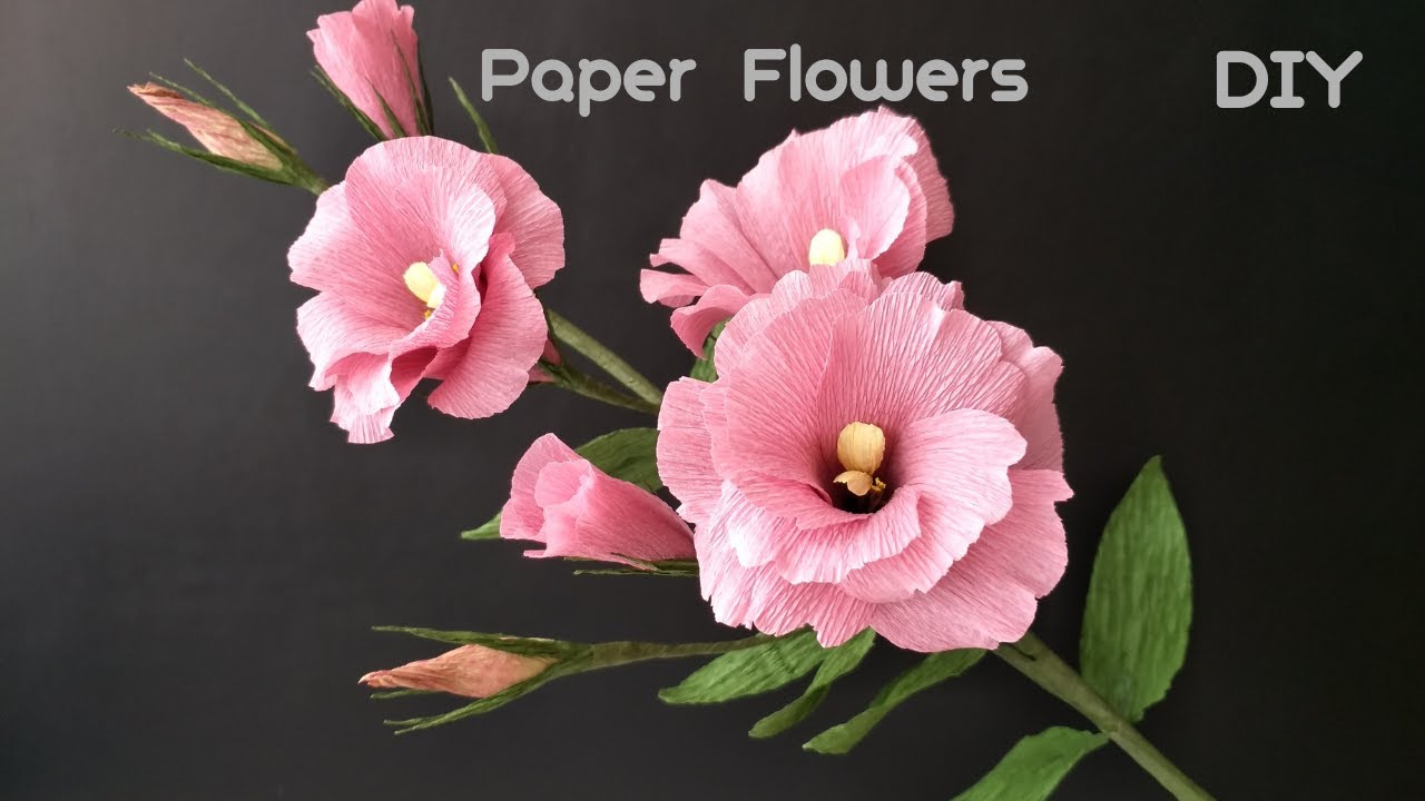 How To Make Lisianthus crepe paper Flowers/DIY Paper flower craft/Paper Flower Decorating Ideas 3-18