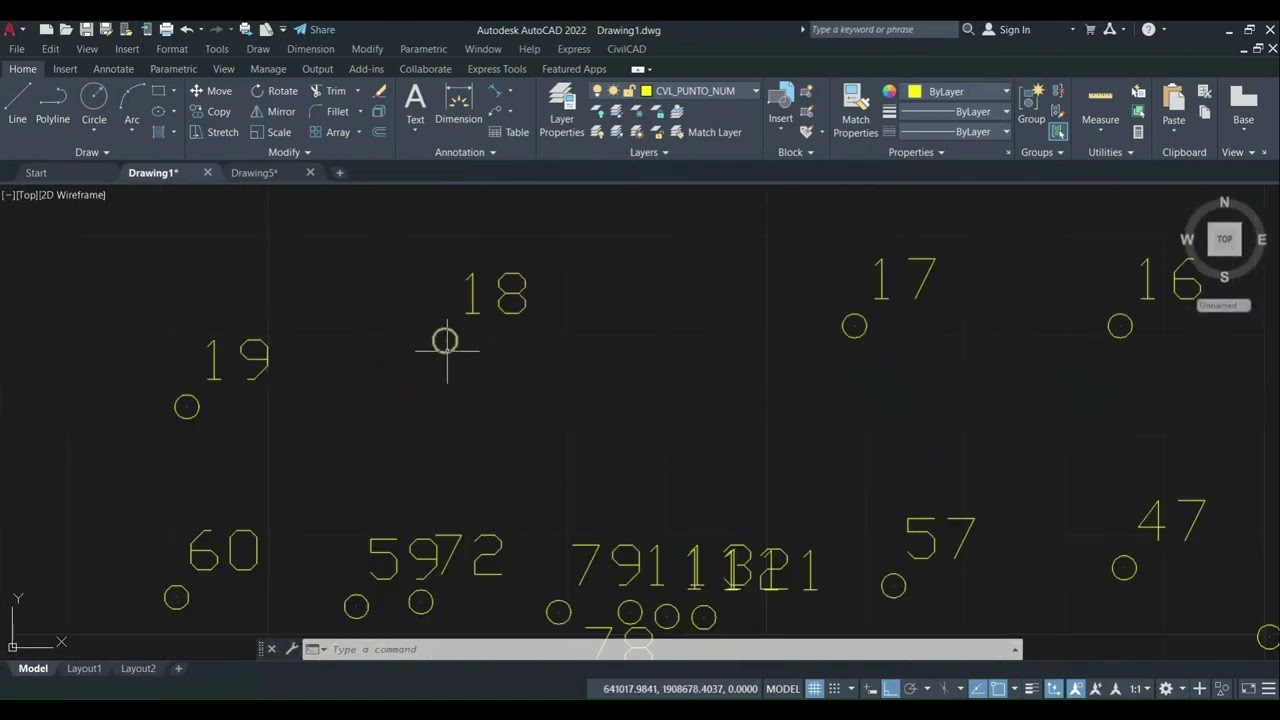 triangulación y curvas de nivel en civil cad.