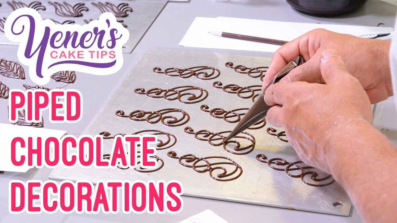 PIPED CHOCOLATE DECORATIONS Tutorial | Yeners Cake Tips with Serdar Yener from Yeners Way