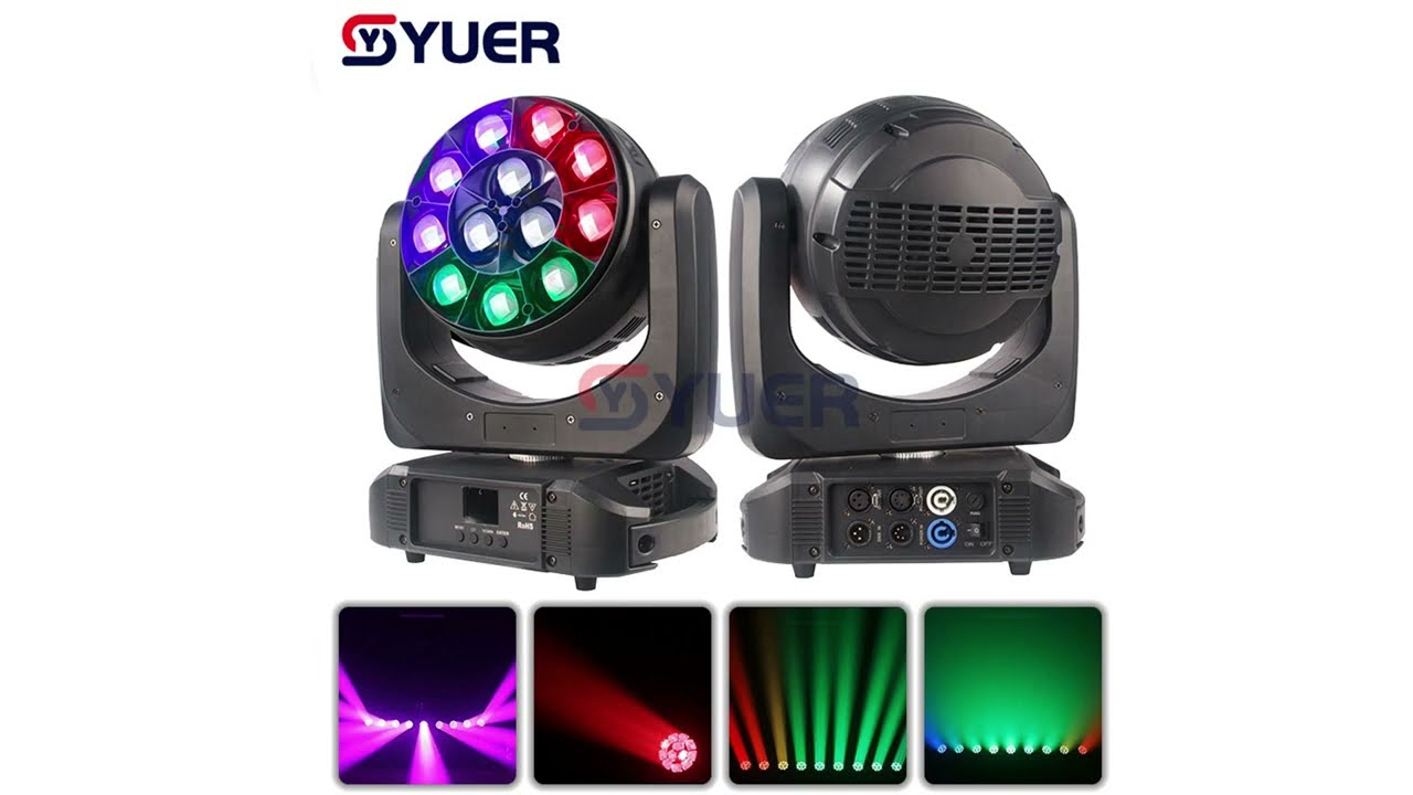 YUER&trade;️ Professional 12x40W LED RGBW 4in1 Zoom Wash LED Moving Head Light