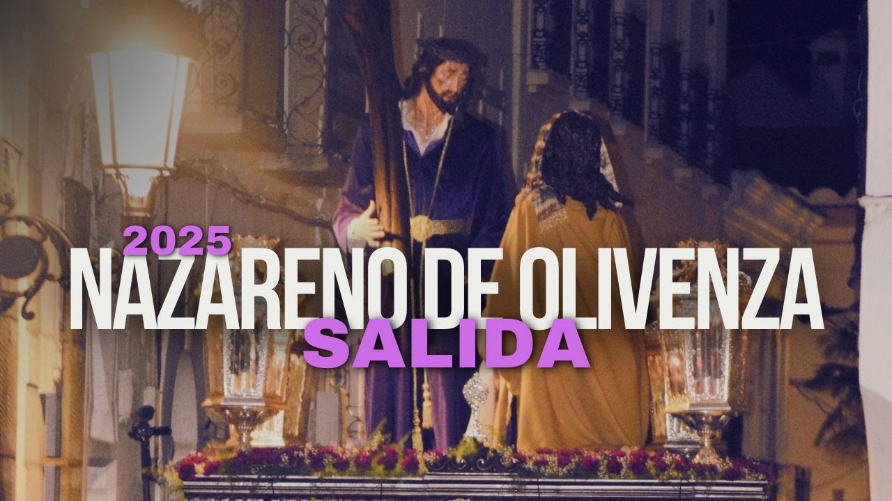 [4K] SALIDA NAZARENO de OLIVENZA || LUNES SANTO 2025 || BCT RESUCITADO de Badajoz