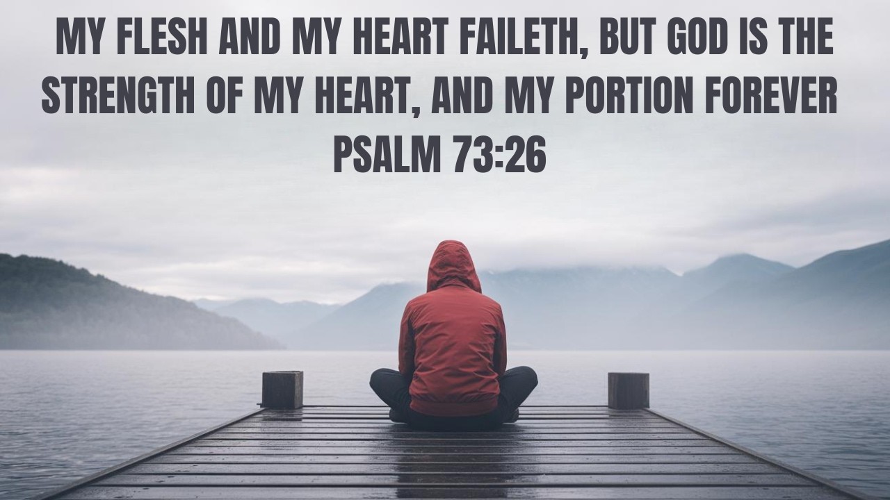 MY FLESH AND MY HEART fail, BUT GOD IS THE STRENGTH OF MY HEART AND MY PORTION FOREVER  PSALM 73:26