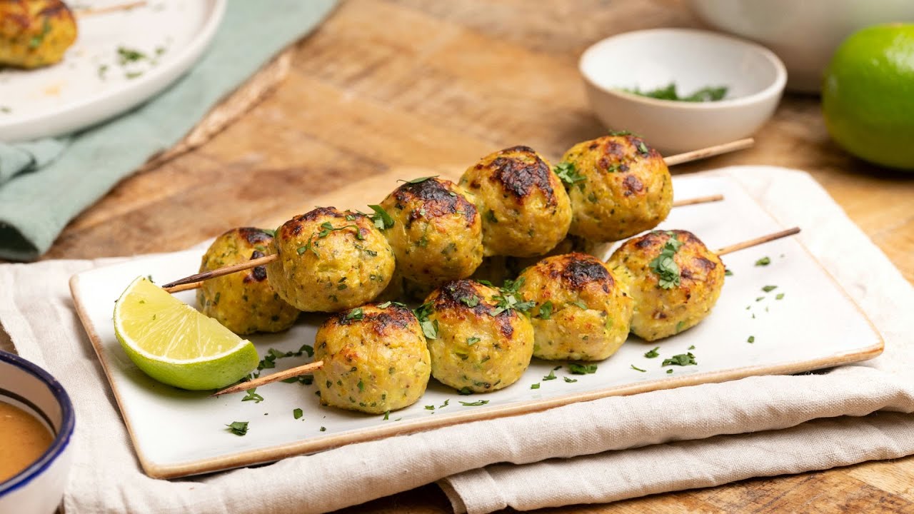 Satay-Style Thai Chicken Meatballs Recipe