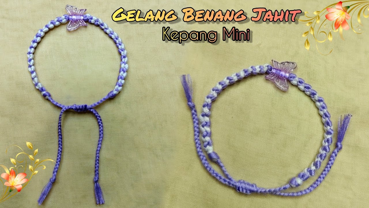 Membuat Gelang dari Benang Jahit variasi Kepang Mini || Simple Thread Bracelet Tutorial