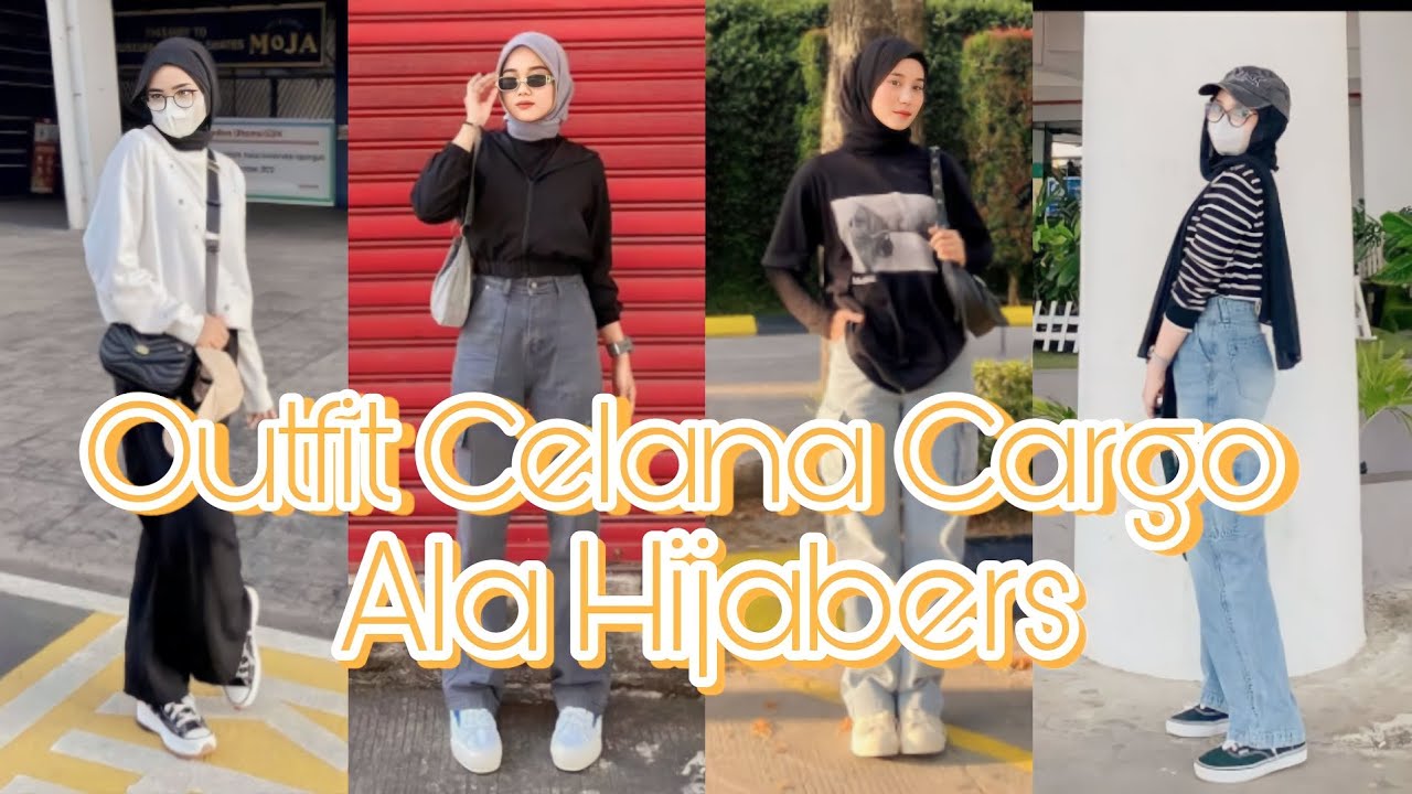 Outfit Celana Cargo Ala Hijabers | tampil simpel namun tetep kece ✨ Link Produk Cek di Deskripsi 🌼