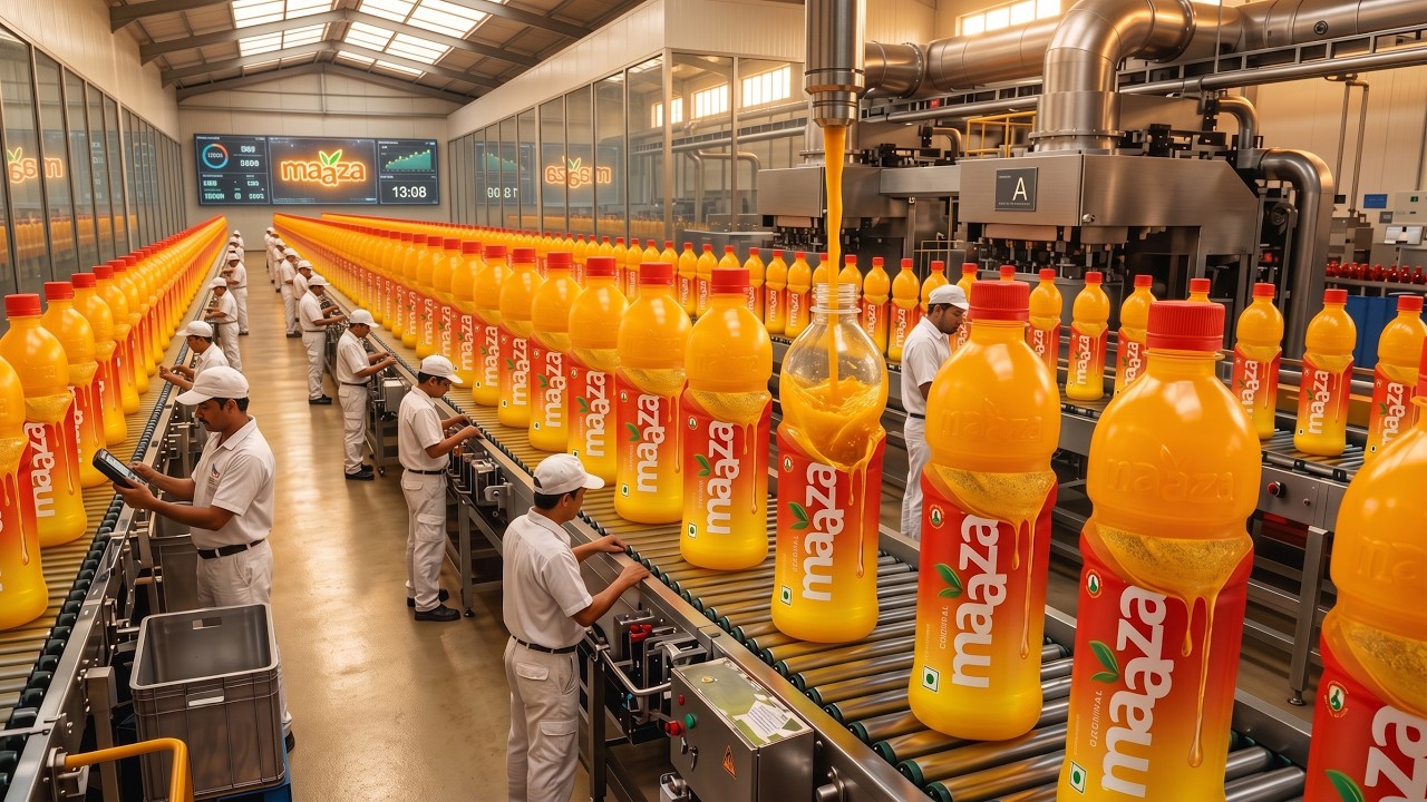 Inside a Mega Mango Juice Factory  Incredible Processing Line Full Process