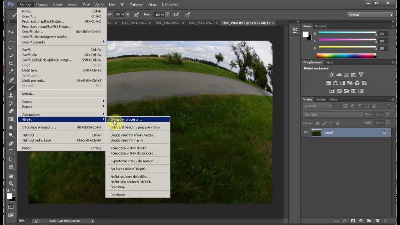 Sloučení série fotek do jedné v Photoshopu