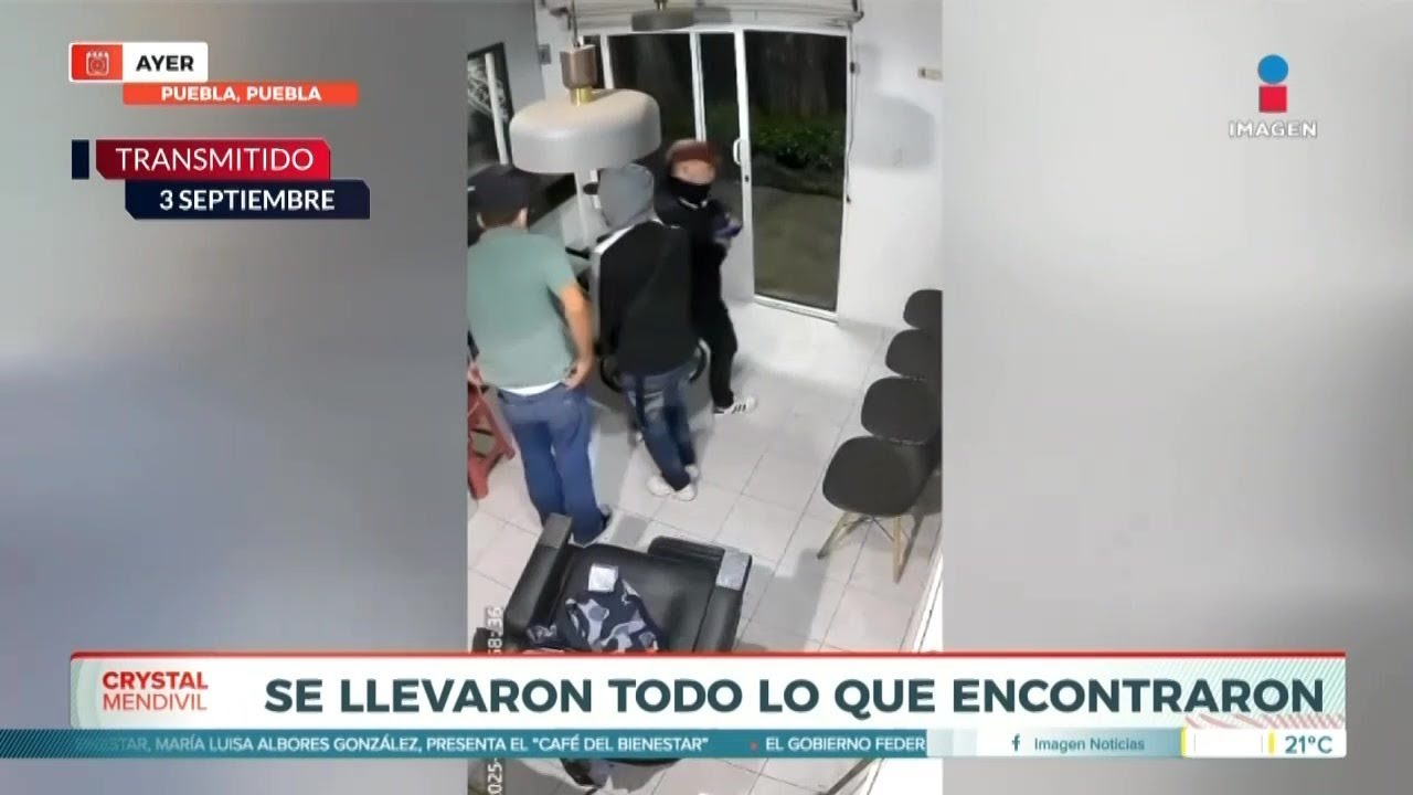 Delincuentes roban todo en barbería de Puebla | Lo Mejor de Imagen Noticias