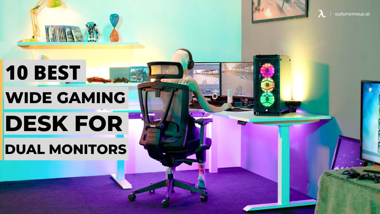 10 Best Wide Gaming Desk For Dual Monitors | Best Desks For Dual Monitor on 2022