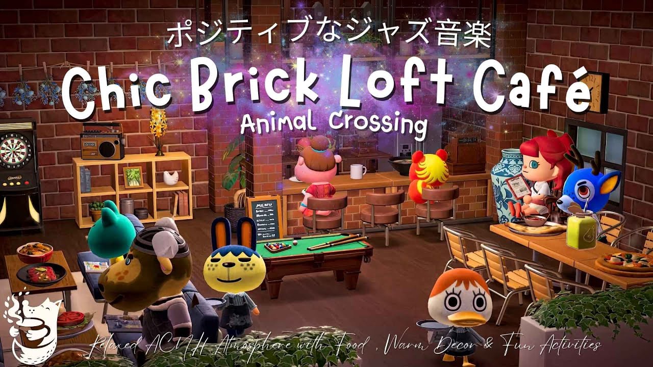 Chic Brick Loft Caf&eacute; 🎯✨ Relaxed ACNH Atmosphere with Food, Warm Decor & Fun Activities