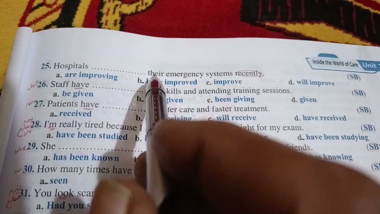 اجابات و حل كتاب ماي نيو فريند خلاصة المراجعة وبنك الأسئلة تالتة ثانوي 2026..  الوحدة الأولى جرامر 