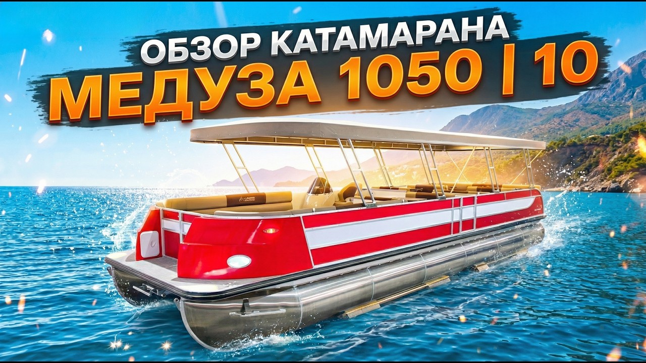 Обзор понтонного катамарана Медуза 1050 (планировка 10)