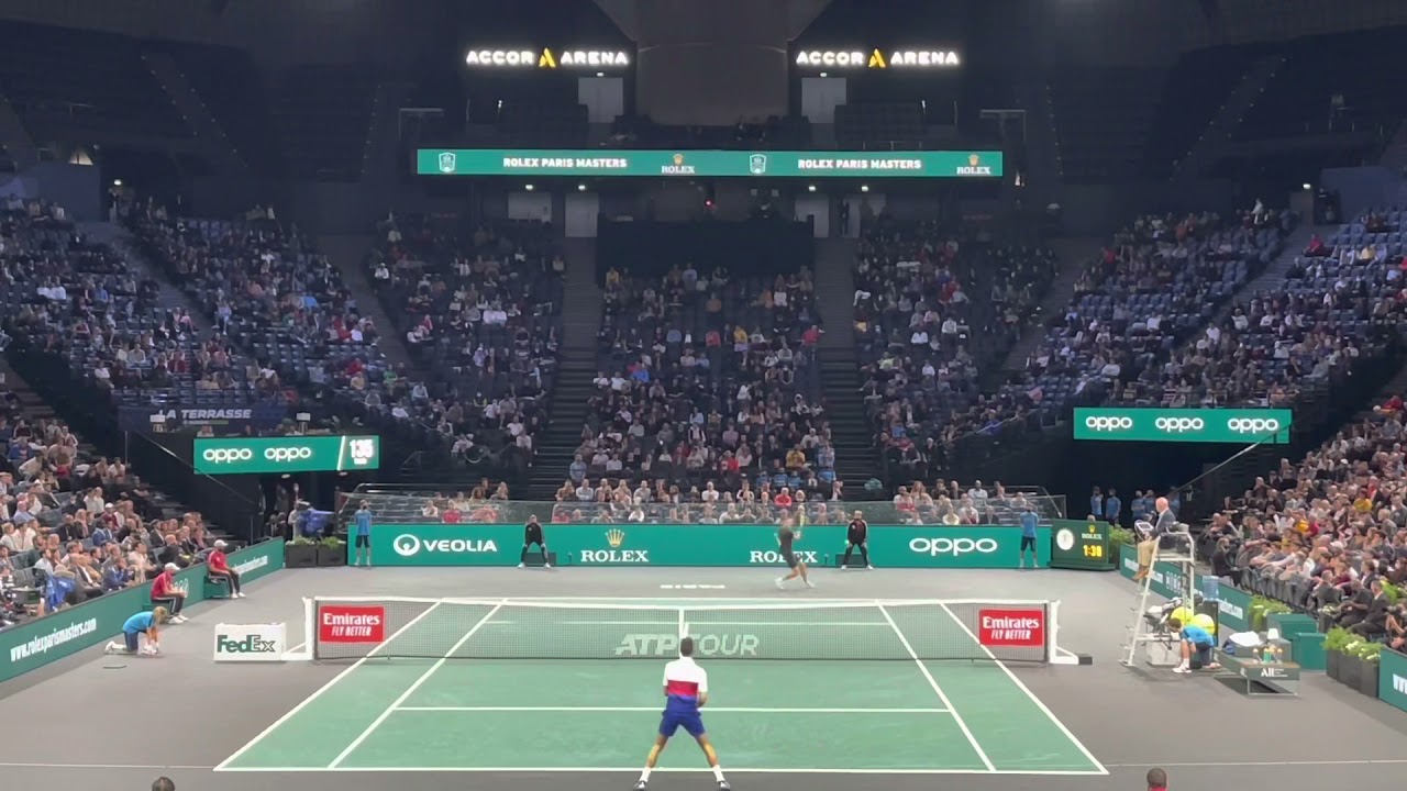 Novak Djokovic Court Level View ATP Paris 2021