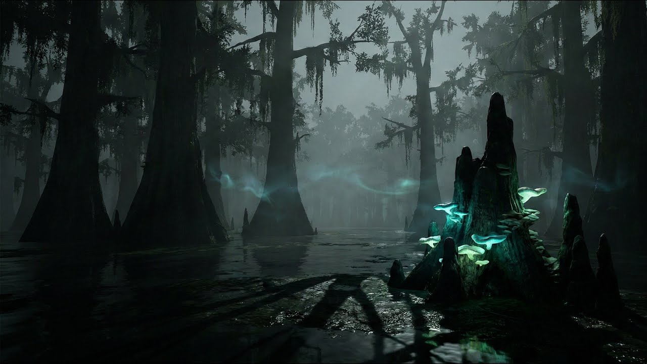 Dark Swamp Ambient | E Phrygian Drone for Sleep, Focus & D&D (2 Hours)